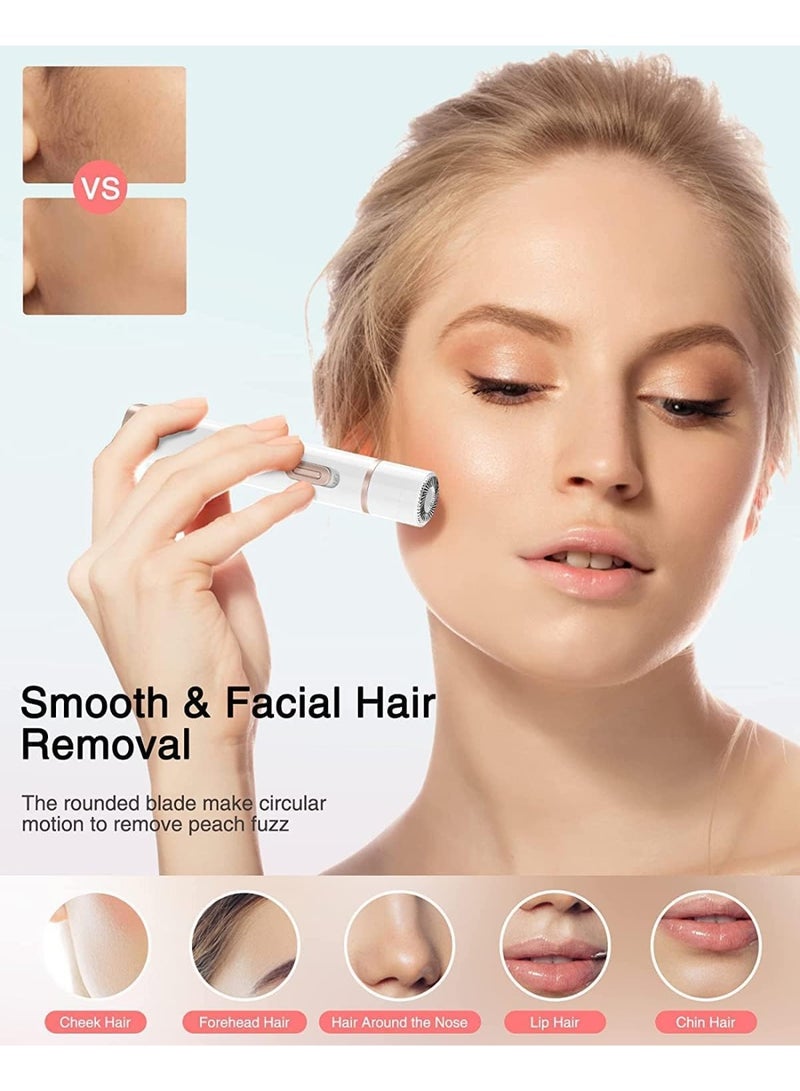 CLENEA Facial Hair Removal For Women, 5 In 1 Electric Razor Painless Eyebrow Trimmer, Bikini Trimmer Remover Kit, Face, Eyebrow, Nose, Arms, Legs And Pubic Usb Rechargeable Portable - Image 3